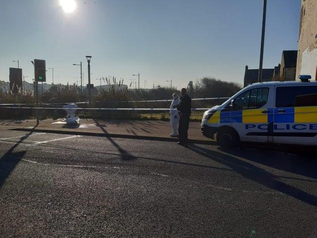 CSI at the scene of the stabbing in Bloomfield Road.