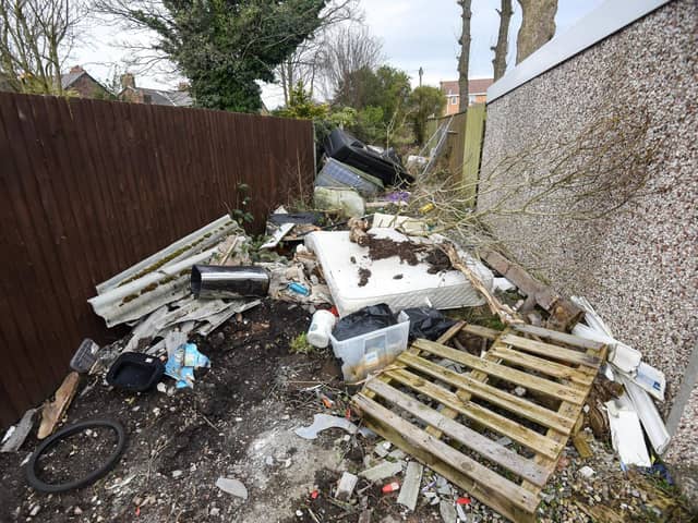 Fly tipping in Thornton.
