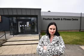 Coun Holly Swales outside Poulton's YMCA Leisure Centre
