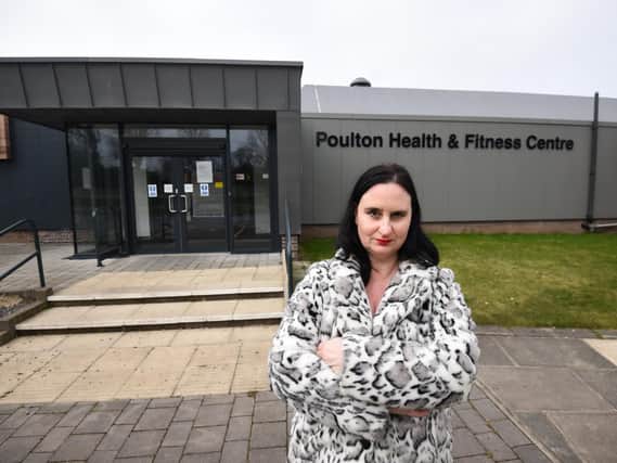 Coun Holly Swales outside Poulton's YMCA Leisure Centre