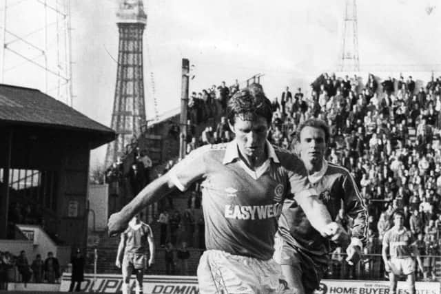 Alan Ball pictured during a Blackpool FC v Gillingham match