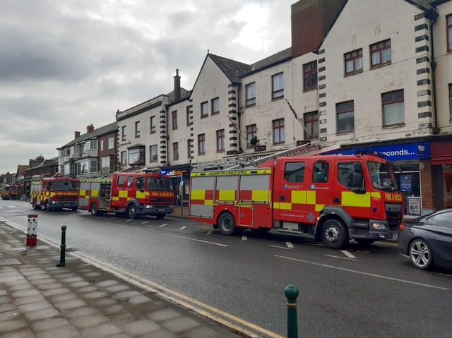 Fire crews were called out to tackle a fire at a vape shop in Cleveleys today (Tuesday, March 9)
