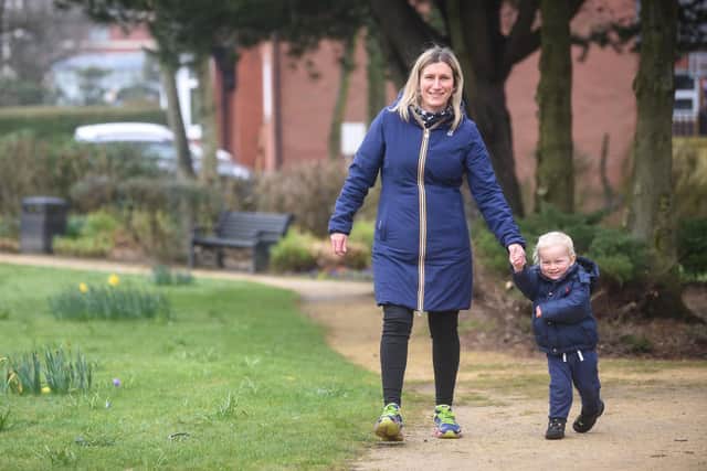 Jane Schofield and her son Jude have been taking part in CAFOD's "Walk for Water" campaign with members of their parish at St John's Catholic Church in Poulton. Photo: Daniel Martino/JPI Media