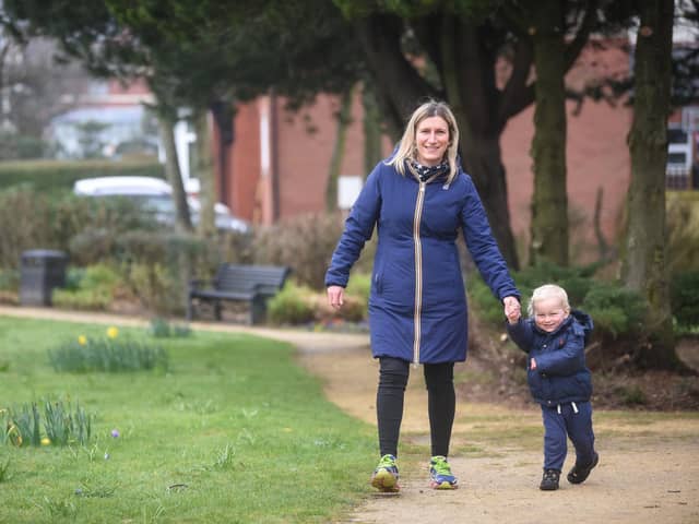 Jane Schofield and her son Jude have been taking part in CAFOD's "Walk for Water" campaign with members of their parish at St John's Catholic Church in Poulton. Photo: Daniel Martino/JPI Media
