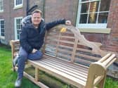 Lytham Hall assistant manager Paul Lomax at the Bobby Ball memorial bench