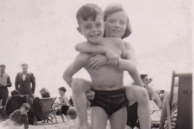 Tony Prince with childhood friend Barbara Churm holidaying in Blackpool