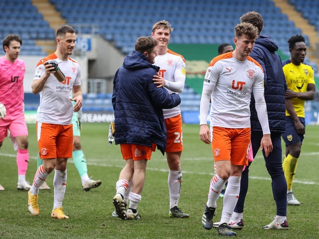 Blackpool's players won at Oxford United on Saturday
