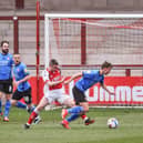 Jordan Rossiter in action for Fleetwood Town during last weekend's home defeat by Swindon Town