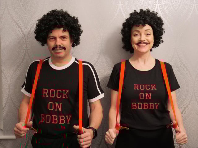 Sean Lester and Jane Dean will be collecting for the Bobby Ball statue fund around Lytham Green on Saturday
