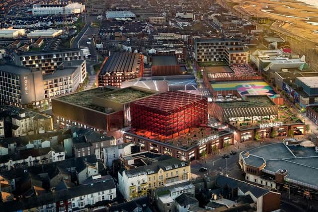 An artist's impression of the Blackpool Central scheme which will include a flying theatre