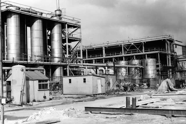 Construction work at the United Kingdom Energy Authority Springfields site at Salwick in 1960