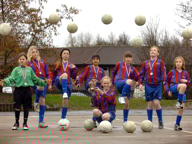 The girls football team at Sherwood Primary school are celebrating after winning Preston schools six-a-side football competition for the second year running. Pictured back, left to right: Holly O’Louglin, Lisa Forbes, Savannah Da Silva-Watkins, Sana Zinga, Hannah Crook, Nicole Murphy and Harriet Coles. Front: Captain Lauren Moyes