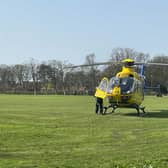 An air ambulance was called after a man "fell ill" in Siding Road.