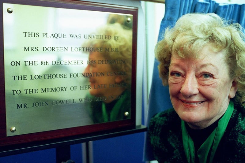 Doreen Lofthouse M.B.E unveile's a Plaque at the new Lofthouse Foundation Centre Fleetwood.