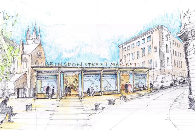 Artist's impression showing how the new Abingdon Street Market will look