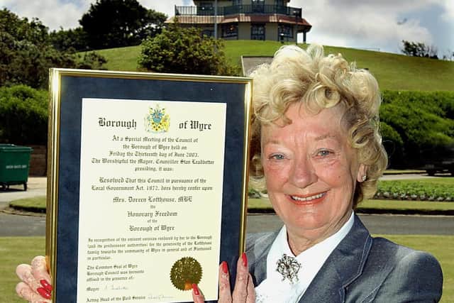 Calls have been made for a monument to be established for Doreen Lofthouse,who was granted the Freedom of the Borough of Wyre and awarded the OBE