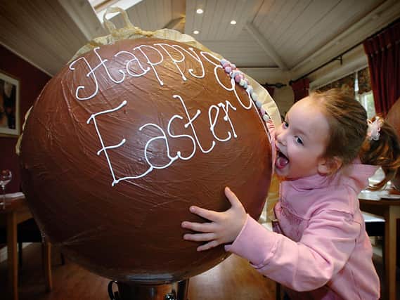 Master Baker Danielle Trachillis, who owned Ma Baker's at Ribby Hall Holiday Village, and Ribby's chef Nigel Smith created two giant Easter eggs in 2006. Eloise Smith couldn't resist a taste.