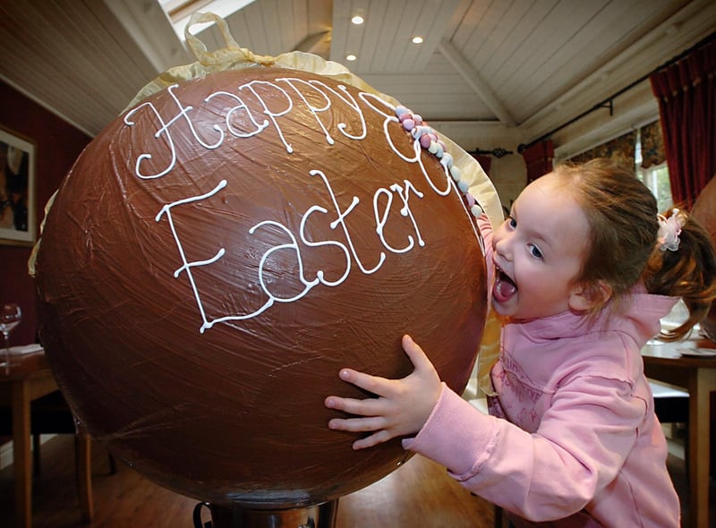 Master Baker Danielle Trachillis, who owned Ma Baker's at Ribby Hall Holiday Village, and Ribby's chef Nigel Smith created two giant Easter eggs in 2006. Eloise Smith couldn't resist a taste.