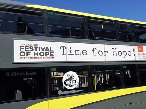 Blackpool Council and Blackpool Transport breached the human rights of the Lancashire Festival of Hope by taking down these adverts, a judge ruled