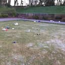 Litter was found scattered around Stanley Park in Blackpool this morning (Friday, April 2). Pic: Brendan Bunting