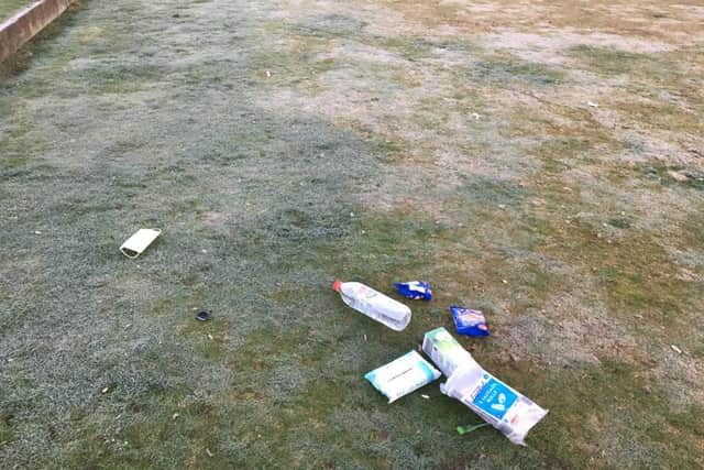 Litter was found scattered around Stanley Park in Blackpool this morning (Friday, April 2). Pic: Brendan Bunting
