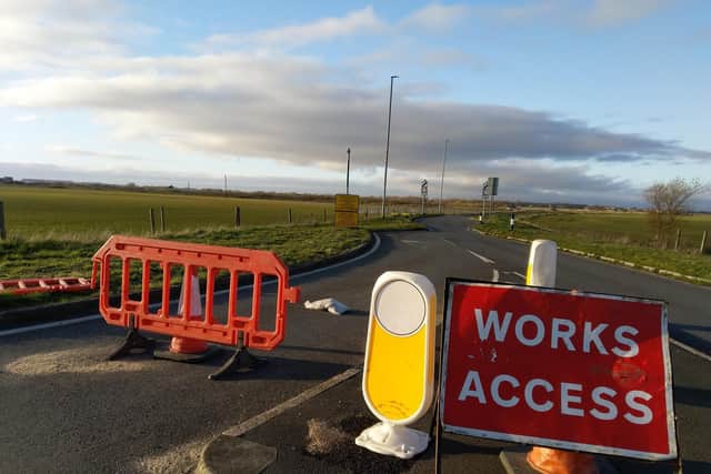 The entrance to what will be the M55 link road at Cypress Point, Ansdell