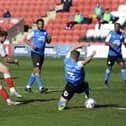 Ged Garner has a shot but it was not Fleetwood's day against Peterborough