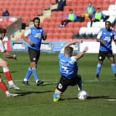 Ged Garner has a shot but it was not Fleetwood's day against Peterborough
