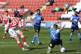 Ged Garner has a shot but it was not Fleetwood's day against Peterborough
