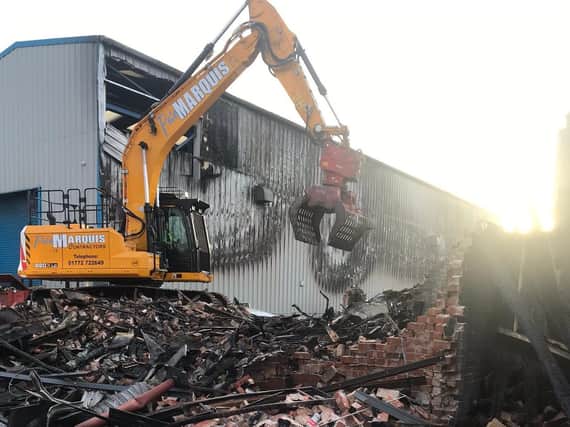 The fire-hit building has been demolished in Cowley Road, Blackpool. Pic: LFRS