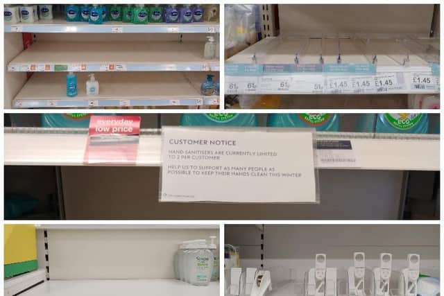 Supermarket shelves have been cleared of hand sanitiser in Blackpool