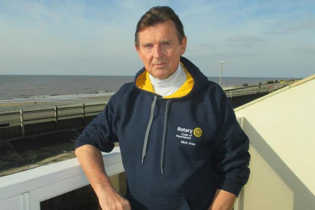 Mick Gray, chairman of the Fleetwood beach Wheelchairs