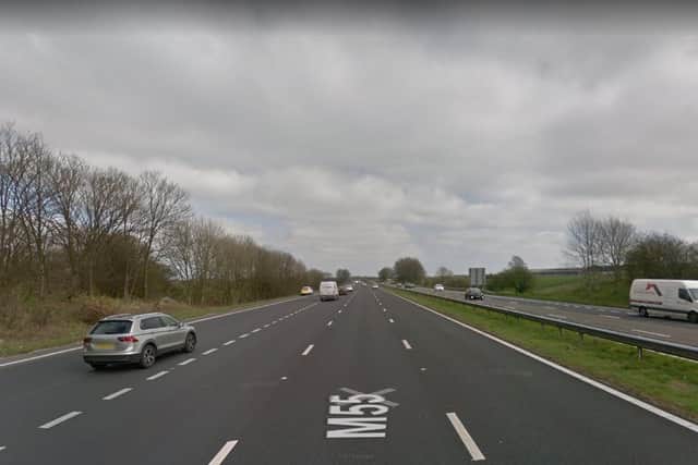 Two separate accidents on the M55 eastbound have forced two out of three lanes to be closed. (Credit: Google)