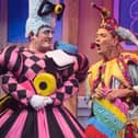 Blackpool Grand Theatre's production of  Snow White and The Seven Dwarfs, with Jamie Steen (left) as Dame  and Steve Royle as Muddles