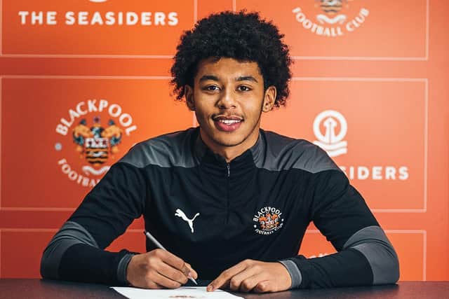 Tayt Trusty has signed an 18-month Blackpool contract