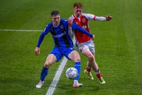 Callum Morton in action on his last Fleetwood appearance against Gillingham