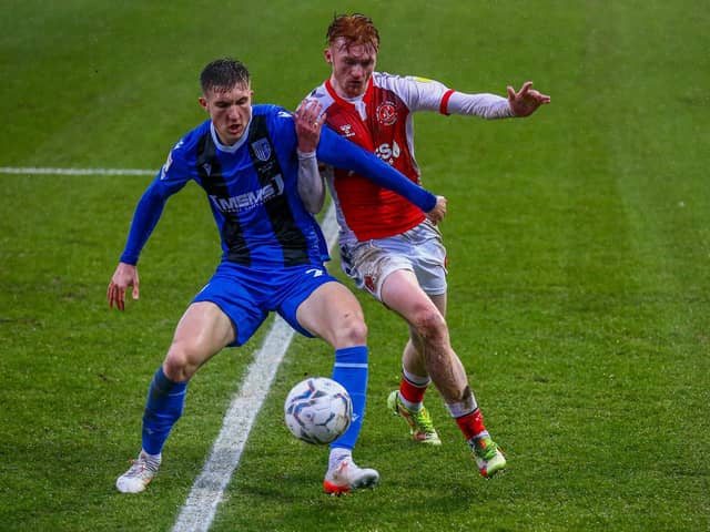 Callum Morton in action on his last Fleetwood appearance against Gillingham