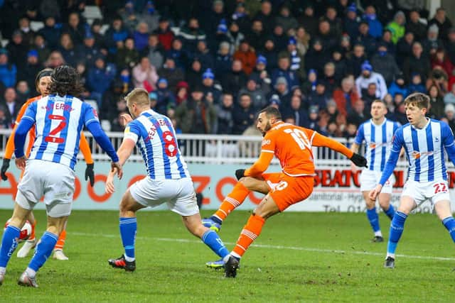 Keshi Anderson scores the opening goal of the game.