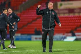 Stephen Crainey celebrates Fleetwood Town's weekend win Picture: Sam Fielding/PRiME Media Images Limited