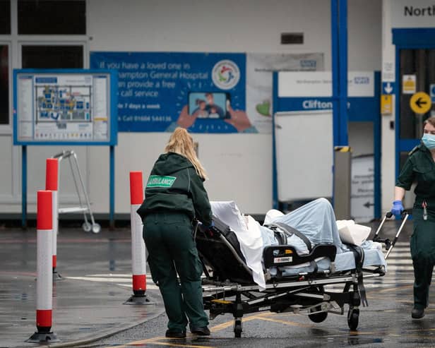 Paramedics bring patients to Northampton General Hospital