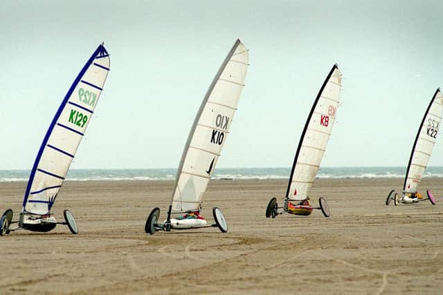 Sand yachts on the beach when the sport was previously held regularly at St Annes
