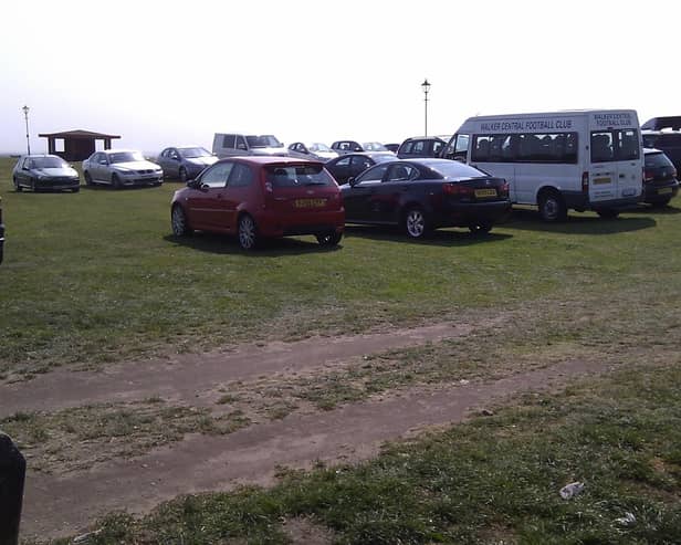 Vehicles parked on Lytham Green for a previous event