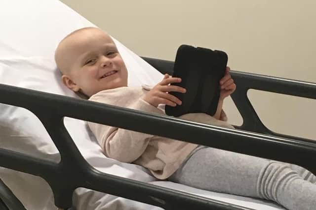 For her courage in facing cancer Lydia Shepherd, from Wrea Green, has received a Cancer Research UK for Children & Young People Star Award, in partnership with TK Maxx. Lydia pictured in hospital