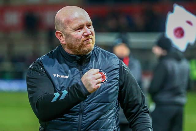 Stephen Crainey celebrates Fleetwood Town's weekend win Picture: Sam Fielding/PRiME Media Images Limited