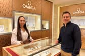 Leonard Dews' digital sales and marketing manager Samantha McMunnigal with 21Digital's managing director Sam Fletcher at the Blackpool store.
The Blackpool jeweller has hired 21Digital to drive sales on its website