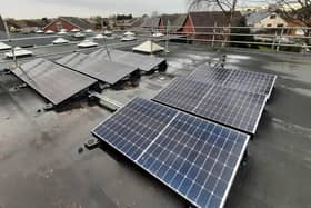 Solar panels on the roof of Garstang Library, which has reopened after a three-month programme of work to make it more environmentally-friendly