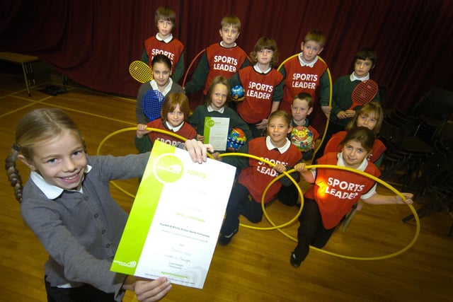 Airy Hill Primary School pupils receive their Young Leader training awards.