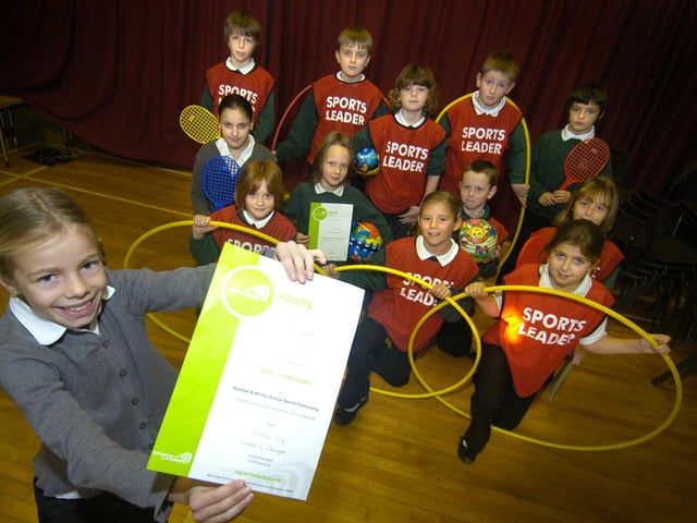 Airy Hill Primary School pupils receive their Young Leader training awards.