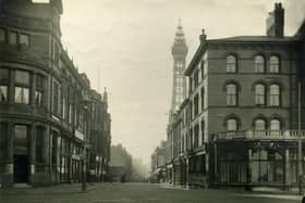 The Clifton Hotel is on the right and beyond the man (with what appears to be a plank across his back ) there is a stall on the corner of the old St John's Market.
On the left is the Williams Deacons Bank which is now part of the Town Hall. This is from the 1920s