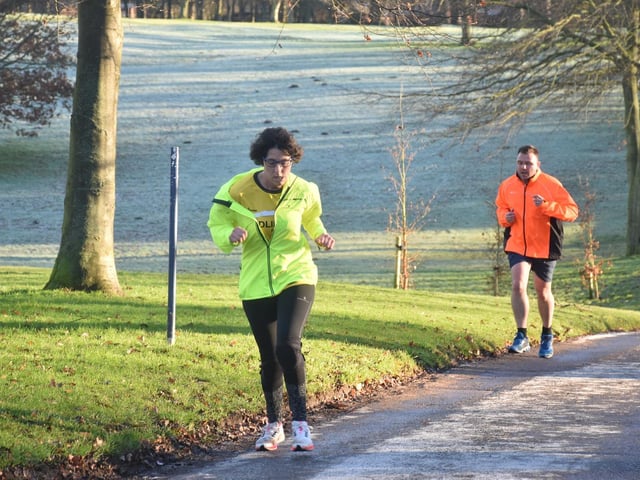 Bridlington Road Runners' Nicola Fowler at a frosty Sewerby Parkrun
Photo by Alexander Fynn
